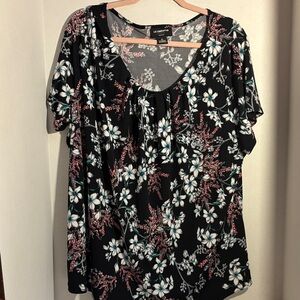 Liz Claiborne Black Floral Blouse